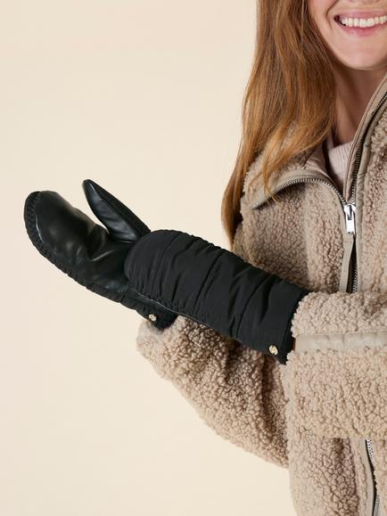 Just Sheepskin Kate Sheepskin Lined Mittens, Black - view 2, Black