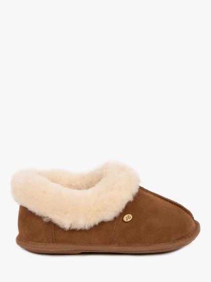 Just Sheepskin Women's Classic Full Back Slippers, Chestnut