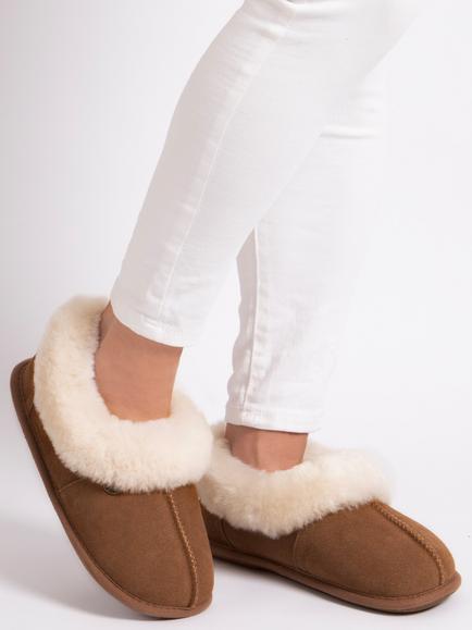 Just Sheepskin Women's Classic Full Back Slippers - view 2, Chestnut