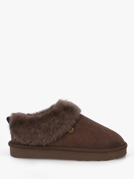 Just Sheepskin Women's Holly Full Back Slippers, Chocolate, Chocolate