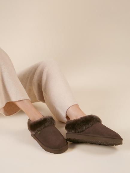 Just Sheepskin Women's Holly Full Back Slippers, Chocolate - view 2, Chocolate