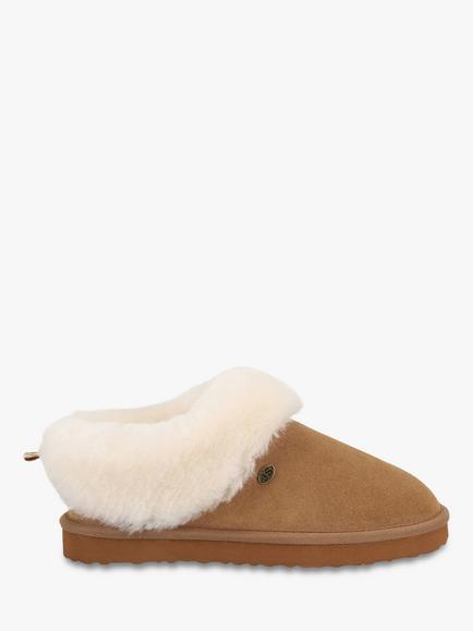 Just Sheepskin Women's Holly Full Back Slippers, Chestnut, Chestnut