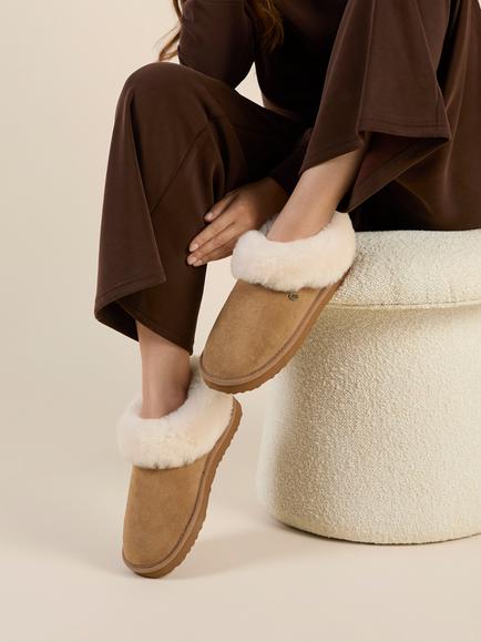 Just Sheepskin Women's Holly Full Back Slippers, Chestnut - view 2, Chestnut