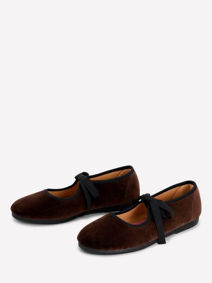 Boden Flexi Tie Mary Jane Shoes, Chocolate - view 2, Chocolate