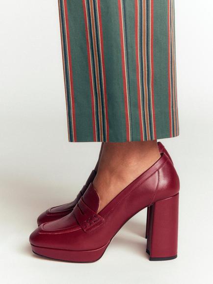 Boden Leather Platform Loafers, Oxblood - view 2, Oxblood
