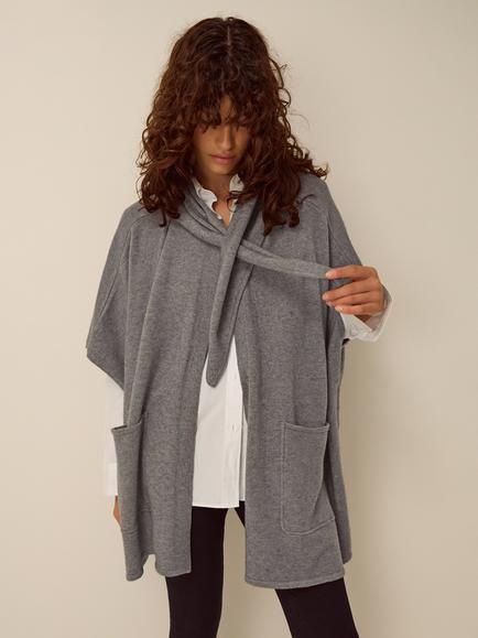 Monsoon Samia Scarf Cape, Charcoal, Charcoal