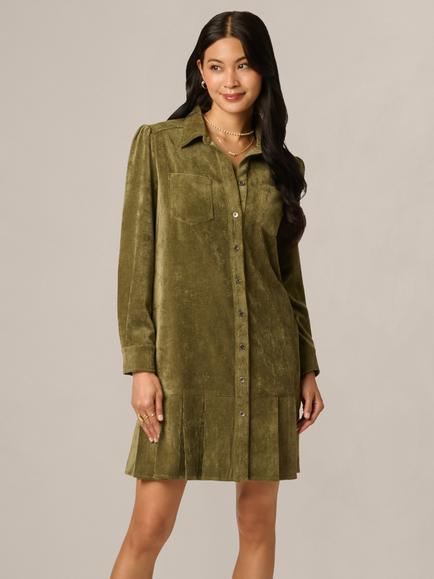 Adrianna Papell Corduroy Shift Dress, Olive, Olive