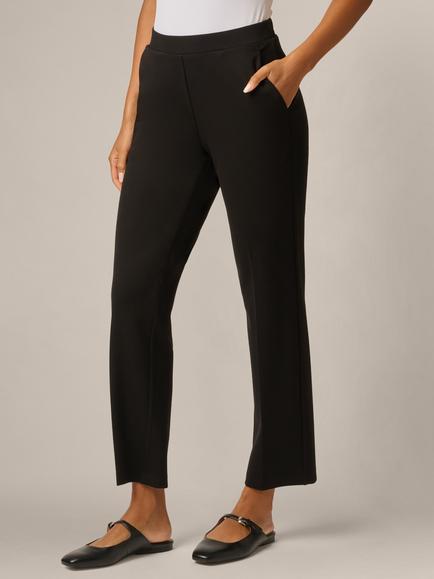 Adrianna Papell Straight Leg Trousers, Black, Black