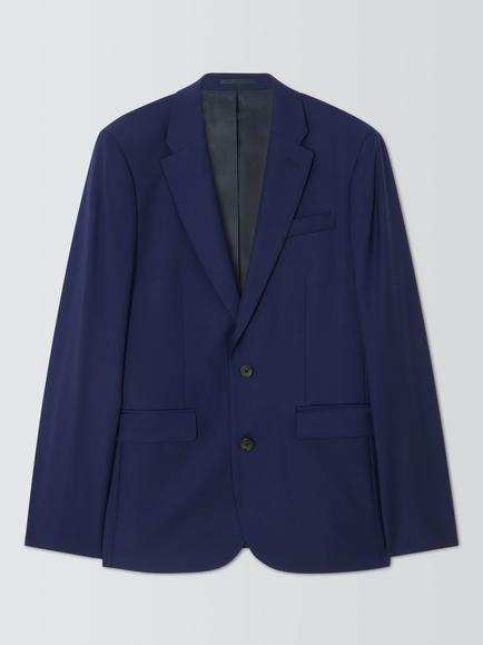 John Lewis Pure Wool Twill Slim Fit Blazer, Blue, Blue