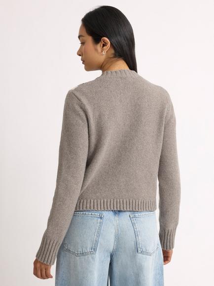 Albaray Argyle Geometric Round Neck Cardigan, Camel - view 2, Camel