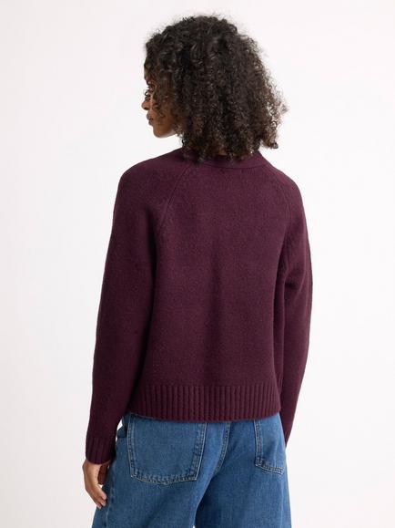 Albaray Acrylic Rich V-Neck Cardigan - view 2, Burgundy