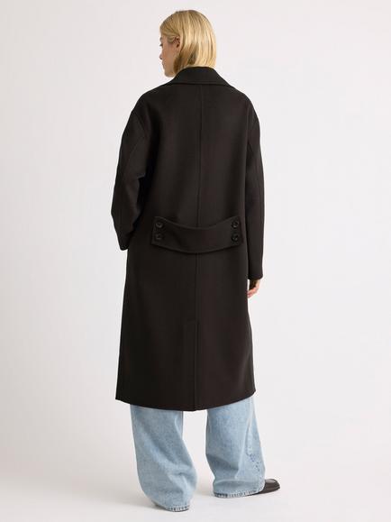 Albaray Wool Overcoat, Chocolate - view 2, Chocolate