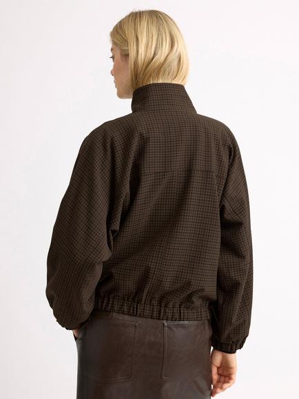 Albaray Gingham Check Bomber, Chocolate - view 2, Chocolate