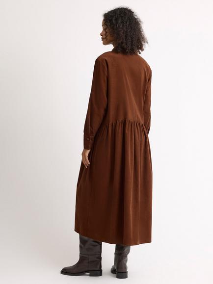 Albaray Baby Cord Shirt-Drop Waist Dress - view 2, Tan