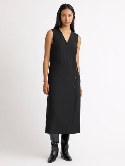 Albaray Wrap Midi Dress, Black, Black
