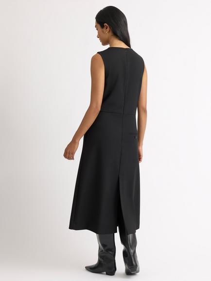 Albaray Wrap Midi Dress, Black - view 2, Black
