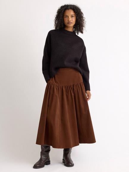 Albaray Fit and Flare Midi Skirt, Tan, Tan