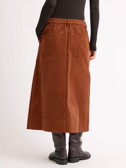 Albaray A-Line Midi Cord Skirt, Tan - view 2, Tan