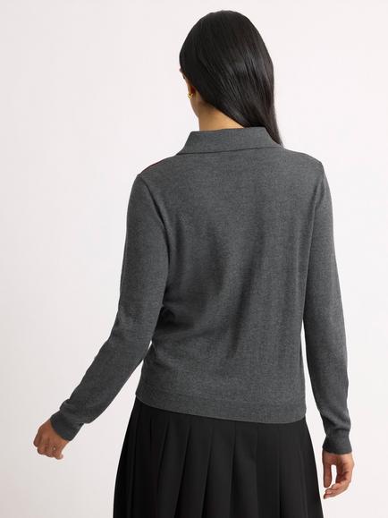 Albaray Argyll Polo Organic Cotton Geometric Jumper, Multi - view 2, Multi