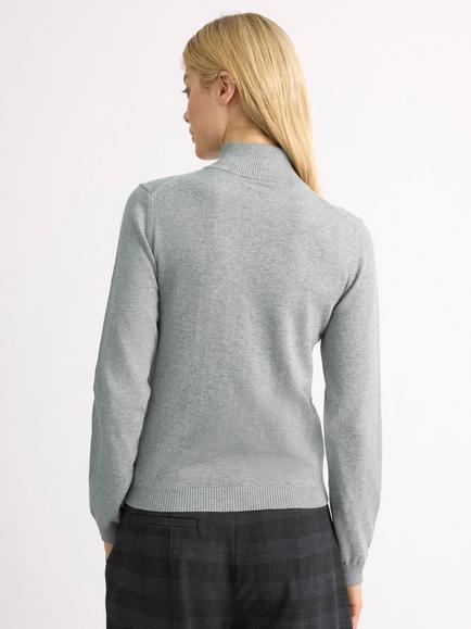 Albaray Funnel Neck Half Zip Jumper, Grey - view 2, Grey