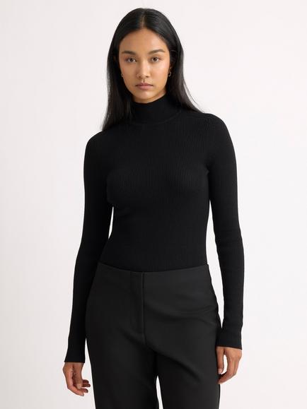 Albaray Skinny Roll Neck Jumper, Black, Black