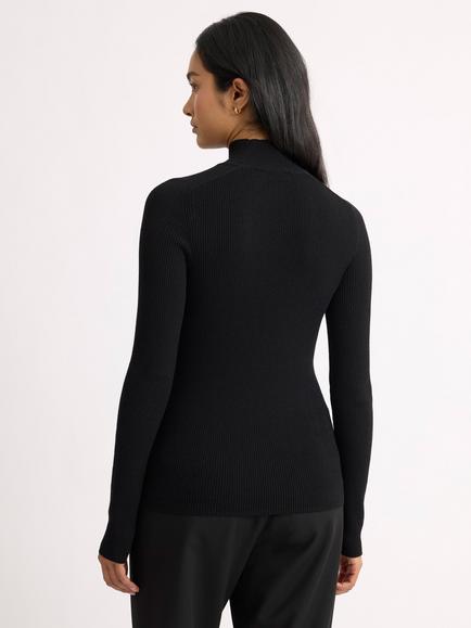 Albaray Skinny Roll Neck Jumper, Black - view 2, Black