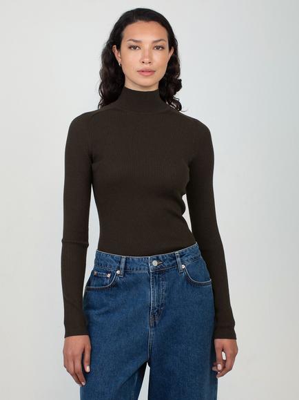Albaray Funnel Neck Skinny Jumper, Chocolate, Chocolate