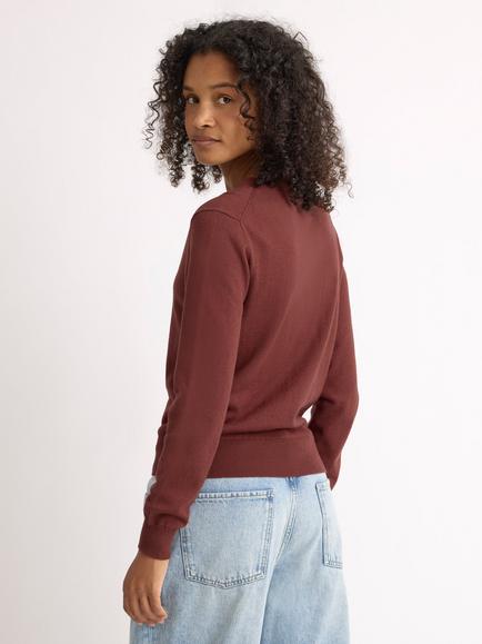 Albaray V-Neck Jumper - view 2, Chestnut