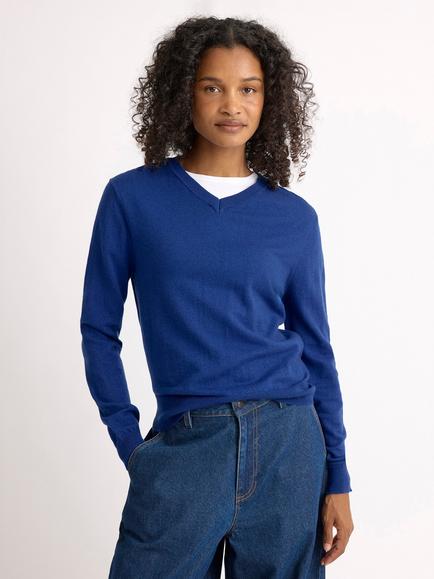 Albaray V-Neck Jumper, Cobalt