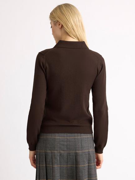 Albaray Organic Cotton Zip Jumper, Chocolate - view 2, Chocolate