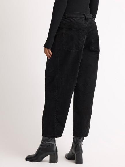 Albaray Organic Cotton Rich Barrel Corduroy Trousers - view 2, Black