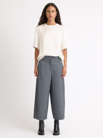 Albaray Flannel Barrel Trousers, Grey, Grey