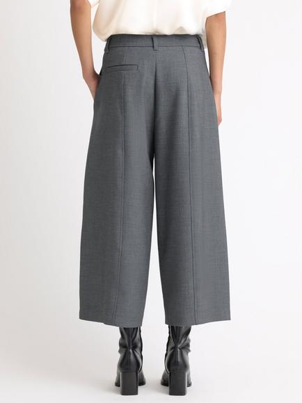 Albaray Flannel Barrel Trousers, Grey - view 2, Grey