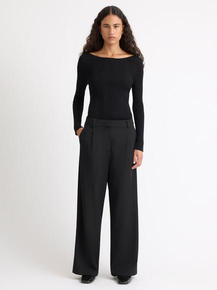 Albaray Wide Leg Trousers, Black, Black