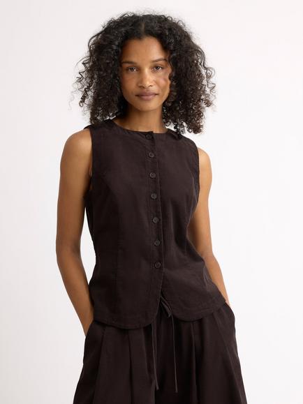 Albaray Baby Cord Waistcoat Jersey Top, Chocolate, Chocolate