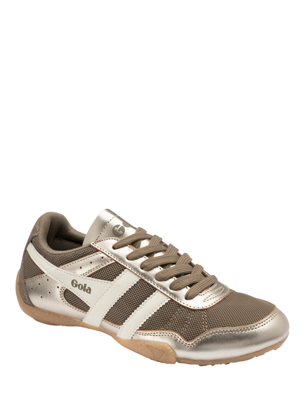 Gola Classics Cascade Glimmer Lace Up Trainers, Rhino/Gold/Gum - view 2, Rhino/Gold/Gum