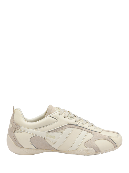 Gola Classics Corva Leather Lace Up Trainers, Off White/Off White, Off White/Off White