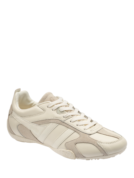 Gola Classics Corva Leather Lace Up Trainers, Off White/Off White - view 2, Off White/Off White