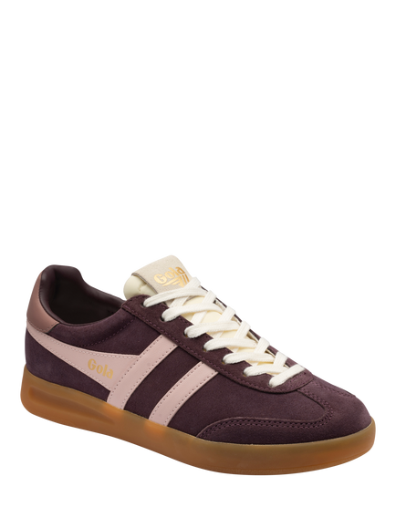 Gola Classics Cyclone Suede Lace Up Trainers, Cocoa/Chalk Pink - view 2, Cocoa/Chalk Pink