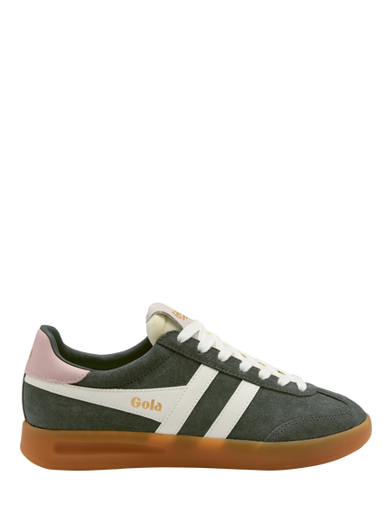 Gola Classics Cyclone Suede Trainers, Conifer/White/Pink