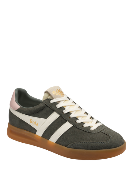 Gola Classics Cyclone Suede Trainers - view 2, Conifer/White/Pink