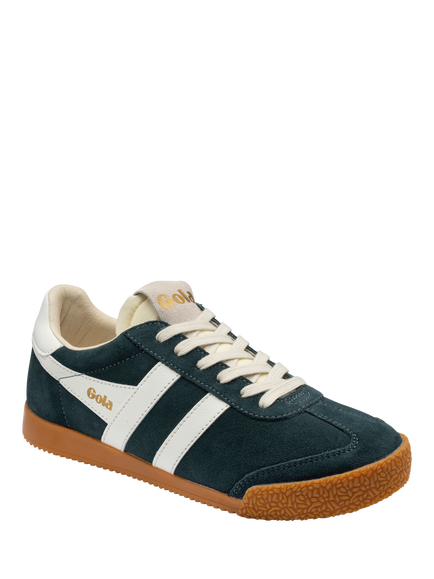 Gola Classics Elan Suede Lace Up Trainers, Dark Teal/White - view 2, Dark Teal/White