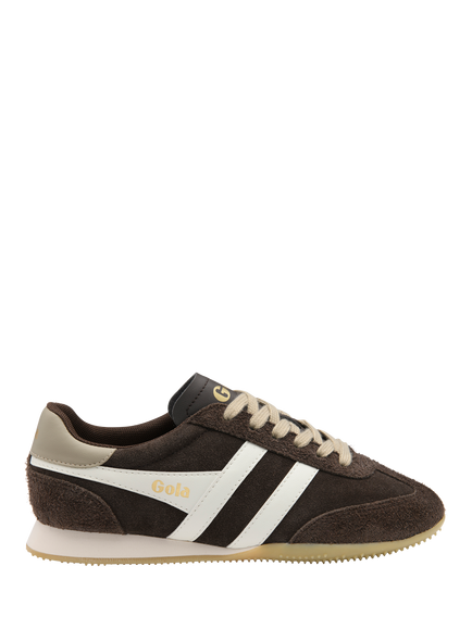 Gola Classics Sprinter Suede Lace Up Trainers, Mocha/Off White/Bone, Mocha/Off White/Bone