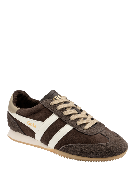 Gola Classics Sprinter Suede Lace Up Trainers, Mocha/Off White/Bone - view 2, Mocha/Off White/Bone