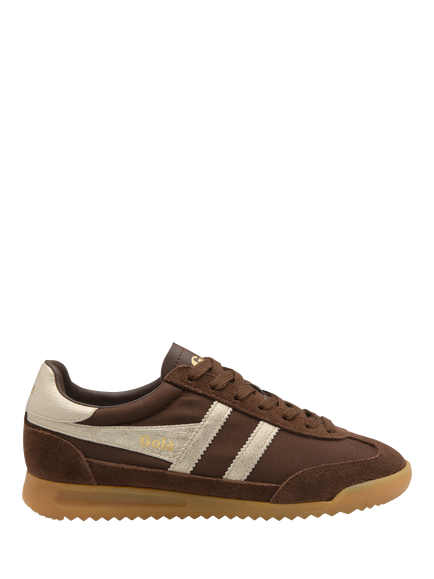 Gola Classics Tornado Lace Up Trainers, Dark Brown/Gold, Dark Brown/Gold