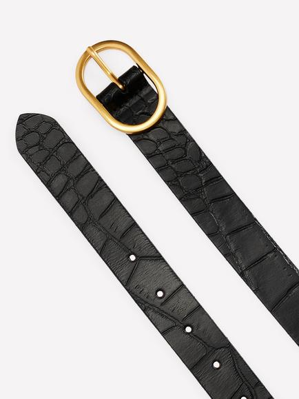 Boden Classic Leather Belt, Black - view 2, Black