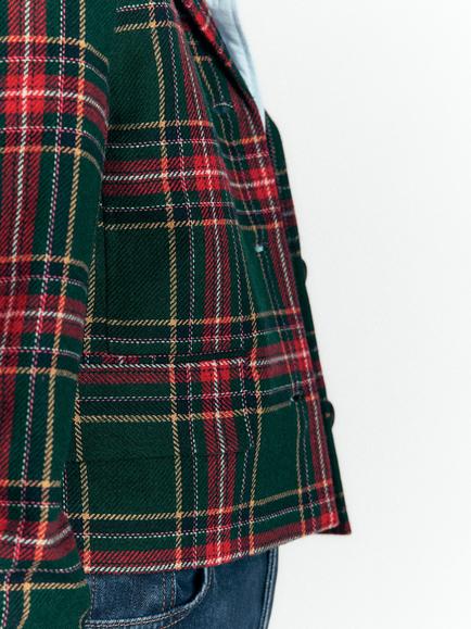 Boden Dartmouth Wool Rich Blazer, Navy/Red - view 2, Navy/Red