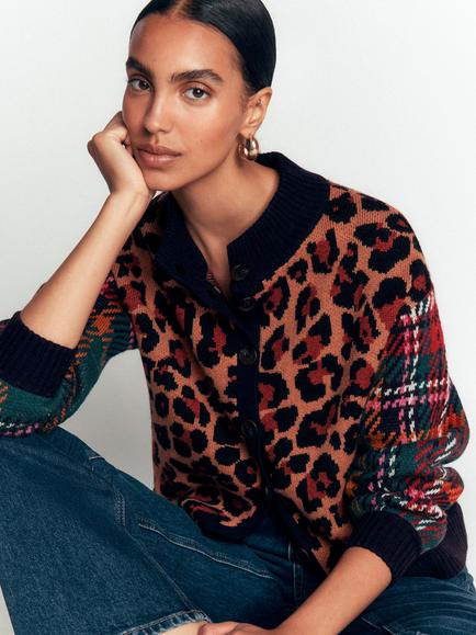 Boden Jemma Jacquard Cardigan, Multi, Multi