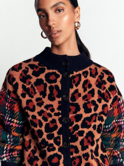 Boden Jemma Jacquard Cardigan, Multi - view 2, Multi