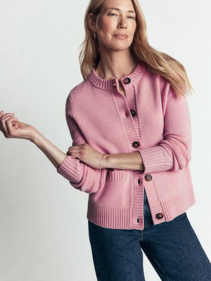 Boden Marta Merino Wool Cardigan, Spring Blossom Pink, Spring Blossom Pink